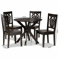 Baxton Studio Liese Dining 5-piece Set Dark Brown 17 Baxton Studio Liese Dining 5-piece Set Dark Brown -Baxton Studio Sales unnamed file 7530