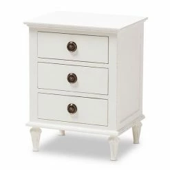 Baxton Studio Venezia Whitewash 3-Drawer Nightstand 11 Baxton Studio Venezia Whitewash 3-Drawer Nightstand -Baxton Studio Sales unnamed file 7548