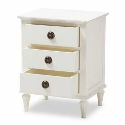 Baxton Studio Venezia Whitewash 3-Drawer Nightstand 12 Baxton Studio Venezia Whitewash 3-Drawer Nightstand -Baxton Studio Sales unnamed file 7549