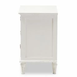 Baxton Studio Venezia Whitewash 3-Drawer Nightstand 13 Baxton Studio Venezia Whitewash 3-Drawer Nightstand -Baxton Studio Sales unnamed file 7550