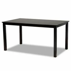 Baxton Studio Nicolette Dining Table & Chair 7-piece Set Sand Dark Brown -Baxton Studio Sales unnamed file 7565