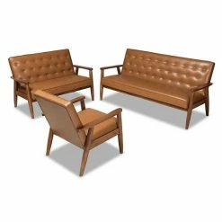 Baxton Studio Sorrento Brown Living Room Set