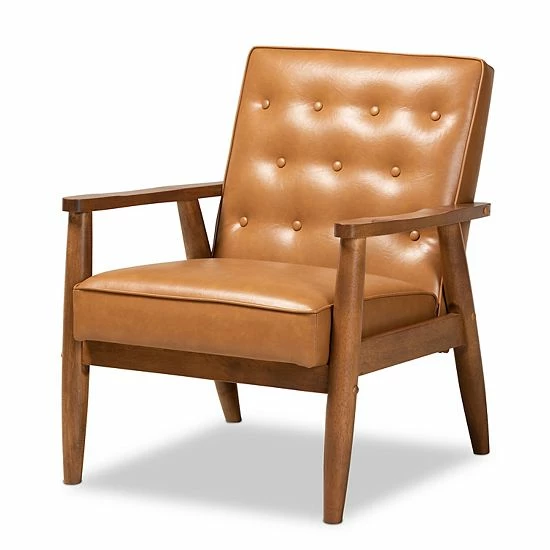 Baxton Studio Sorrento Brown Living Room Set 3 Baxton Studio Sorrento Brown Living Room Set - Image 3