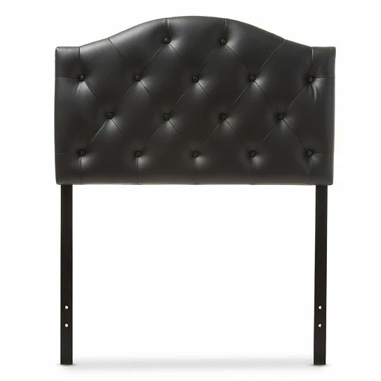 Baxton Studio Myra Faux Leather Scalloped Twin Headboard White 2 Baxton Studio Myra Faux Leather Scalloped Twin Headboard White - Image 2