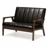Baxton Studio Nikko Loveseat Brown