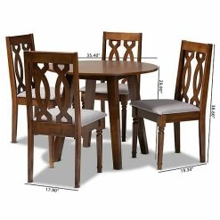 Baxton Studio Pia Dining Table & Chair 5-piece Set -Baxton Studio Sales unnamed file 7611