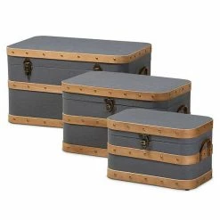 Baxton Studio Jonathon Storage Trunk 3-piece Set