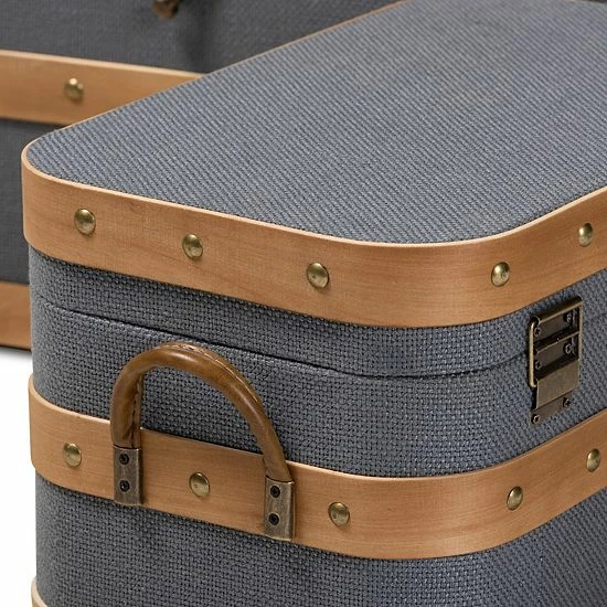 Baxton Studio Jonathon Storage Trunk 3-piece Set 5 Baxton Studio Jonathon Storage Trunk 3-piece Set - Image 5