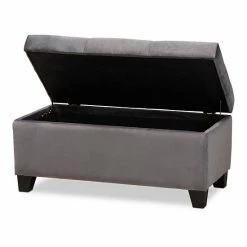 Baxton Studio Michaela Storage Ottoman Navy Blue Black -Baxton Studio Sales unnamed file 7650