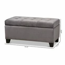 Baxton Studio Michaela Storage Ottoman Navy Blue Black -Baxton Studio Sales unnamed file 7656