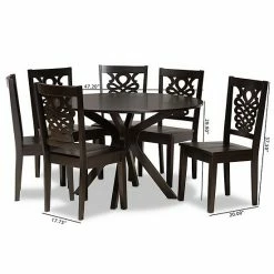 Baxton Studio Liese Dining 7-piece Set Dark Brown -Baxton Studio Sales unnamed file 7688