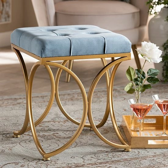 Baxton Studio Margot Tufted Ottoman 2 Baxton Studio Margot Tufted Ottoman - Image 2