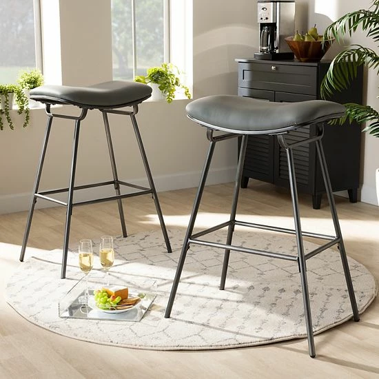 Baxton Studio Jette Bar Stool 2-piece Set 2 Baxton Studio Jette Bar Stool 2-piece Set - Image 2