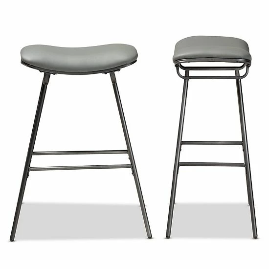 Baxton Studio Jette Bar Stool 2-piece Set 5 Baxton Studio Jette Bar Stool 2-piece Set - Image 5