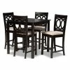 Baxton Studio Lenoir 5-Piece Pub Set Beige Khaki