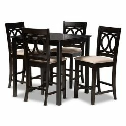 Baxton Studio Lenoir 5-Piece Pub Set Beige Khaki 11 Baxton Studio Lenoir 5-Piece Pub Set Beige Khaki -Baxton Studio Sales unnamed file 7740