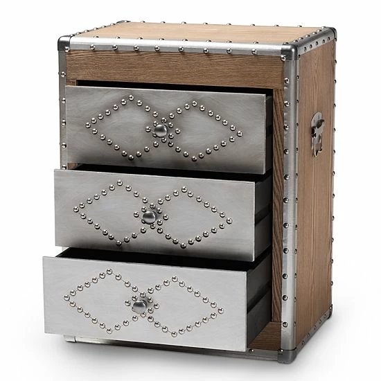 Baxton Studio Audric Silver Storage Cabinet 3 Baxton Studio Audric Silver Storage Cabinet - Image 3