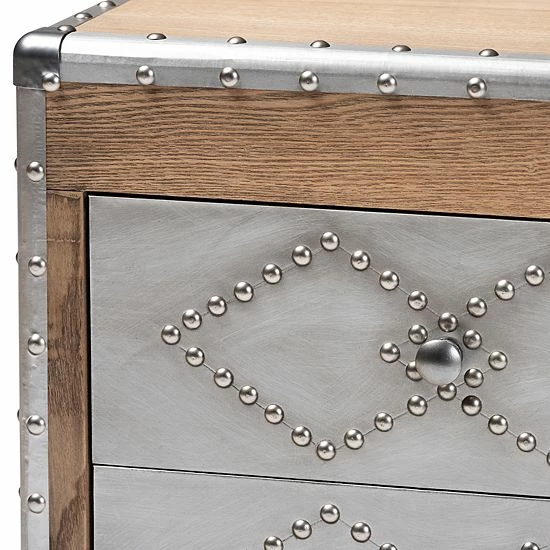 Baxton Studio Audric Silver Storage Cabinet 4 Baxton Studio Audric Silver Storage Cabinet - Image 4