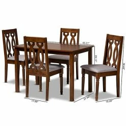 Baxton Studio Kasia Dining Table & Chair 5-piece Set -Baxton Studio Sales unnamed file 7762