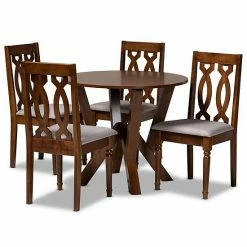 Baxton Studio Elaine Dining Table & Chair 5-piece Set