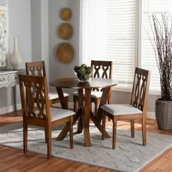 Baxton Studio Elaine Dining Table & Chair 5-piece Set -Baxton Studio Sales unnamed file 7769