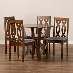 Baxton Studio Elaine Dining Table & Chair 5-piece Set -Baxton Studio Sales unnamed file 7770