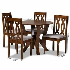 Baxton Studio Elaine Dining Table & Chair 5-piece Set -Baxton Studio Sales unnamed file 7771