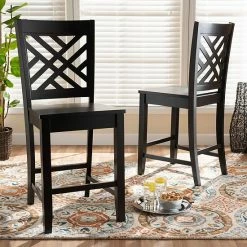 Baxton Studio Caron Counter Stool 2-piece Set Walnut Brown -Baxton Studio Sales unnamed file 778