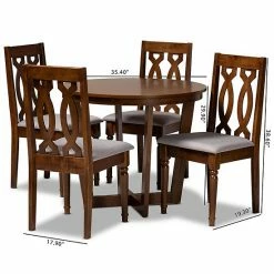 Baxton Studio Julie Dining Table & Chair 5-piece Set -Baxton Studio Sales unnamed file 7780