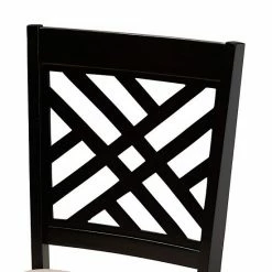 Baxton Studio Norah Dining Table & Chair 7-piece Set Sand Dark Brown -Baxton Studio Sales unnamed file 7785