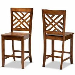 Baxton Studio Caron Counter Stool 2-piece Set Walnut Brown -Baxton Studio Sales unnamed file 779