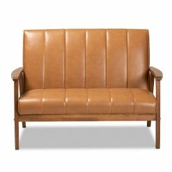 Baxton Studio Nikko Brown Loveseat 10 Baxton Studio Nikko Brown Loveseat -Baxton Studio Sales unnamed file 7791