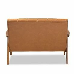 Baxton Studio Nikko Brown Loveseat 12 Baxton Studio Nikko Brown Loveseat -Baxton Studio Sales unnamed file 7793