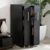 Baxton Studio Lindo Bookcase And Dual Pull-Out Shelving Cabinet