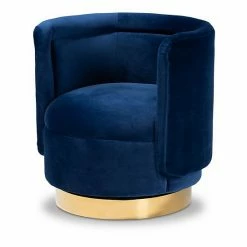 Baxton Studio Saffi Swivel Arm Chair Royal Blue Gold -Baxton Studio Sales unnamed file 7837