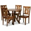 Baxton Studio Noelia Dining 5-piece Set Walnut Brown