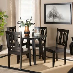 Baxton Studio Anesa Dining Table & Chair 5-piece Set Walnut Brown 15 Baxton Studio Anesa Dining Table & Chair 5-piece Set Walnut Brown -Baxton Studio Sales unnamed file 7878