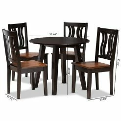 Baxton Studio Anesa Dining Table & Chair 5-piece Set Walnut Brown 16 Baxton Studio Anesa Dining Table & Chair 5-piece Set Walnut Brown -Baxton Studio Sales unnamed file 7879