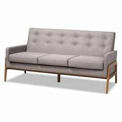 Baxton Studio Perris Sofa Pastel Gray