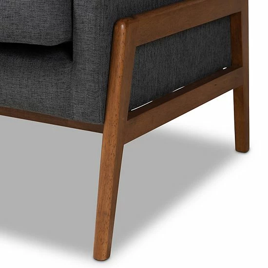 Baxton Studio Perris Sofa Pastel Gray 4 Baxton Studio Perris Sofa Pastel Gray - Image 4