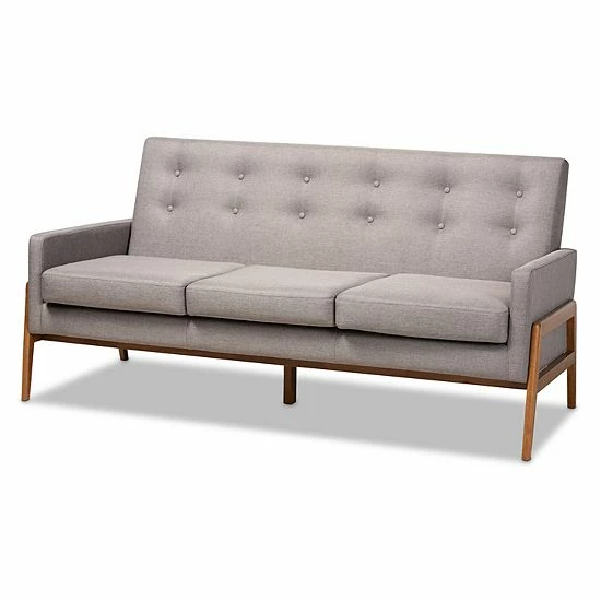 Baxton Studio Perris Sofa Pastel Gray 8 Baxton Studio Perris Sofa Pastel Gray - Image 8