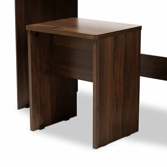Baxton Studio Rikke Vanity Table And Stool Set 3 Baxton Studio Rikke Vanity Table And Stool Set - Image 3