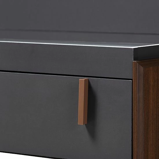 Baxton Studio Rikke Vanity Table And Stool Set 4 Baxton Studio Rikke Vanity Table And Stool Set - Image 4