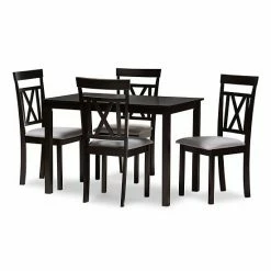 Baxton Studio Rosie Dining Table & Chair 5-piece Set