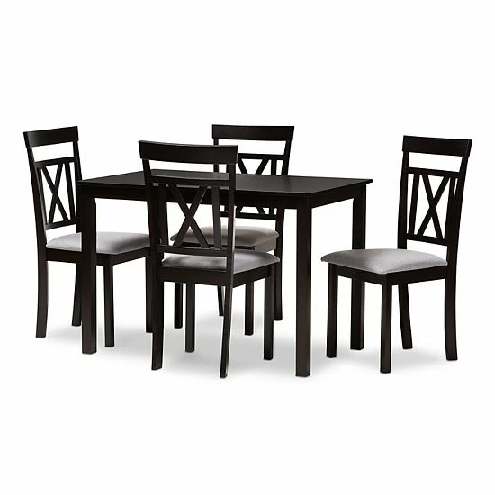 Baxton Studio Rosie Dining Table & Chair 5-piece Set 1 Baxton Studio Rosie Dining Table & Chair 5-piece Set