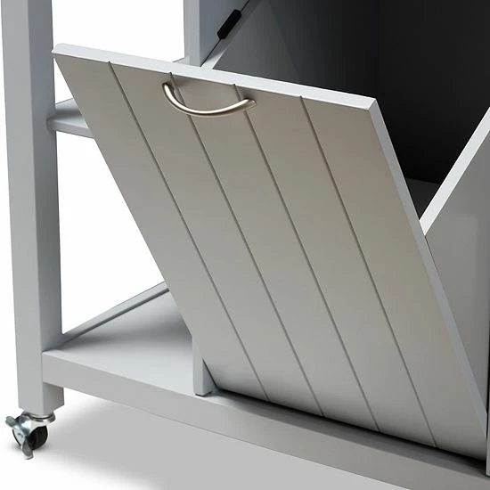 Baxton Studio Farmhouse Gray Kitchen Cart 5 Baxton Studio Farmhouse Gray Kitchen Cart - Image 5