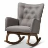 Baxton Studio Gray Mid-Century Rocking Chair