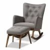 Baxton Studio Mid-Century Rocking Chair & Ottoman Set
