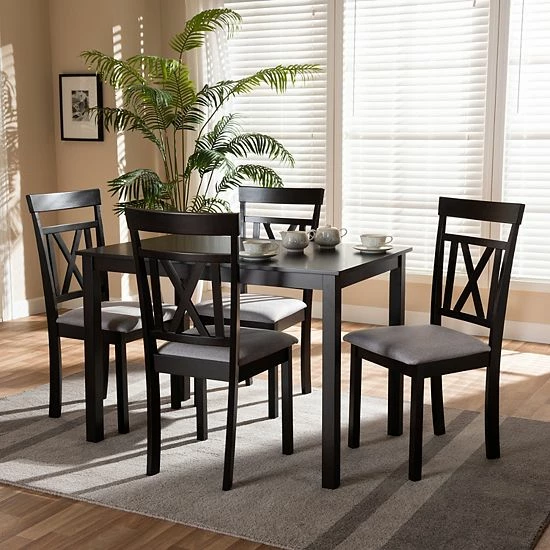 Baxton Studio Rosie Dining Table & Chair 5-piece Set 2 Baxton Studio Rosie Dining Table & Chair 5-piece Set - Image 2