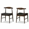 Baxton Studio Mid-Century Walnut Dining Chair 2-piece Set
